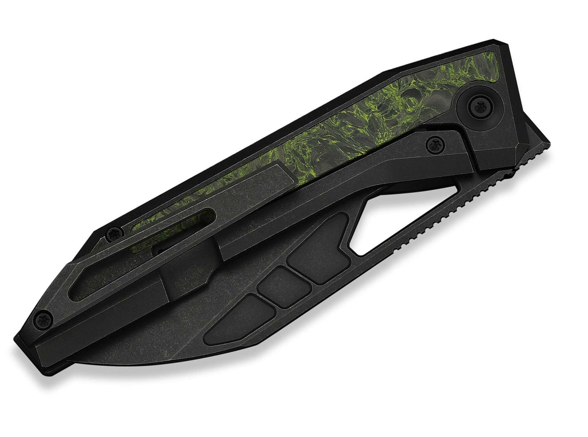 WE Knife Inceptus M390 Black Ti Green & Black CF