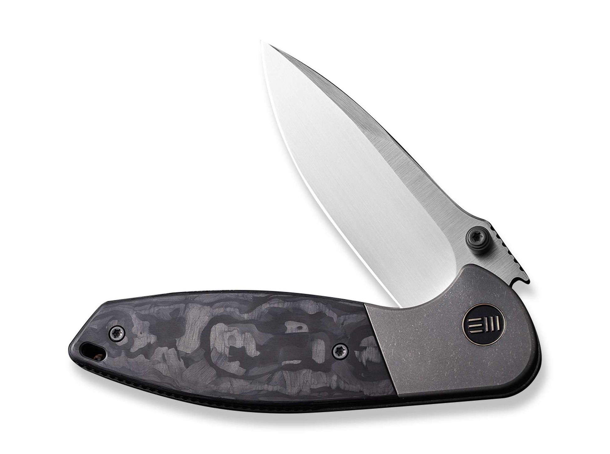 WE Knife Nitro Mini Gray Titanium Marble Carbon