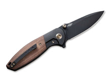 WE Knife Nitro Mini Black Titanium Micarta Brown