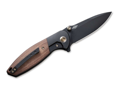 WE Knife Nitro Mini Black Titanium Micarta Brown