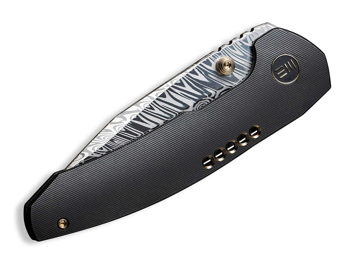 WE Knife Trogon Titanium Black Damascus