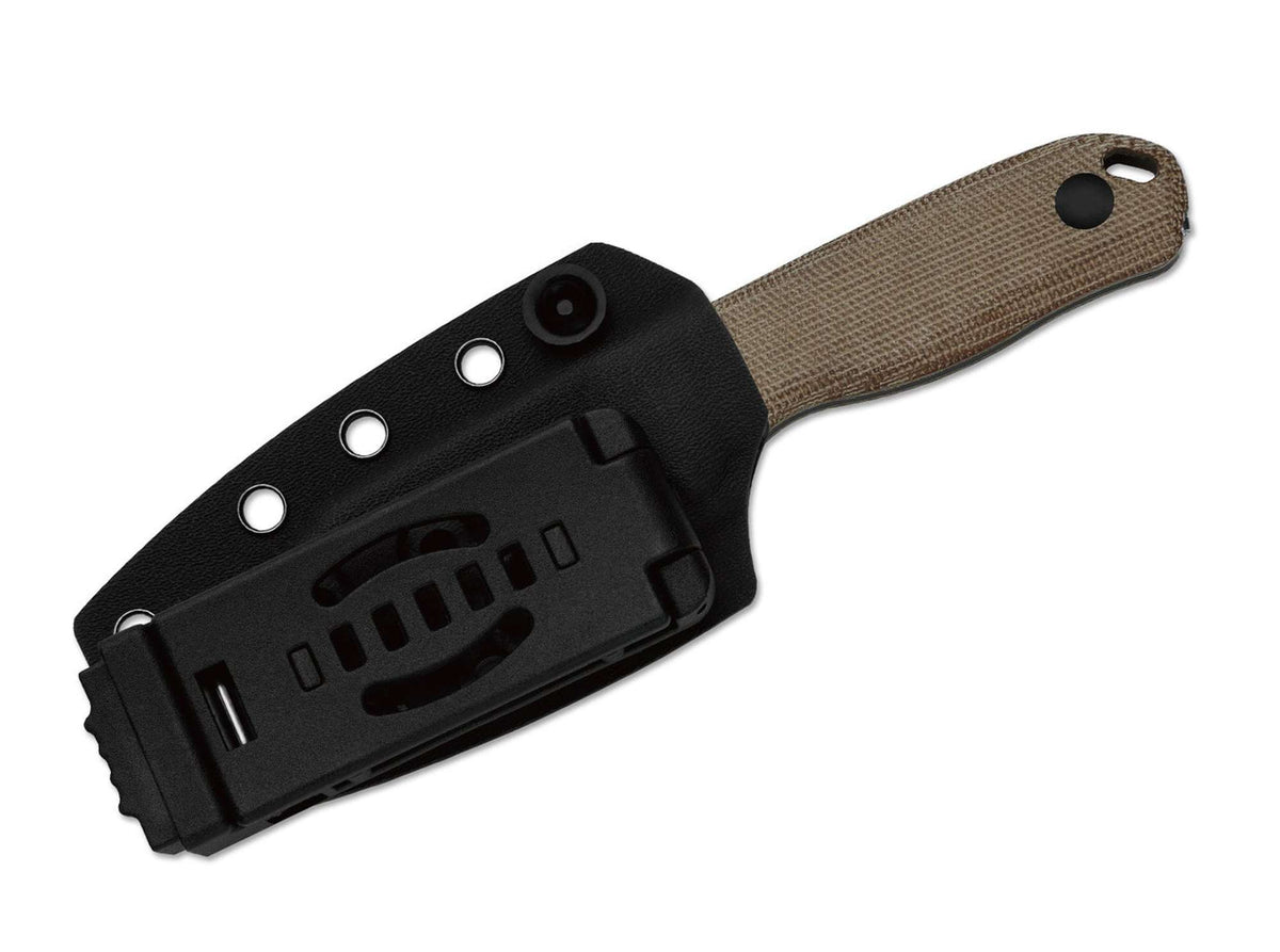 Kizer Drop Bear Fix AEB-L Brown Norplex UltreX Micarta Black Stonewash