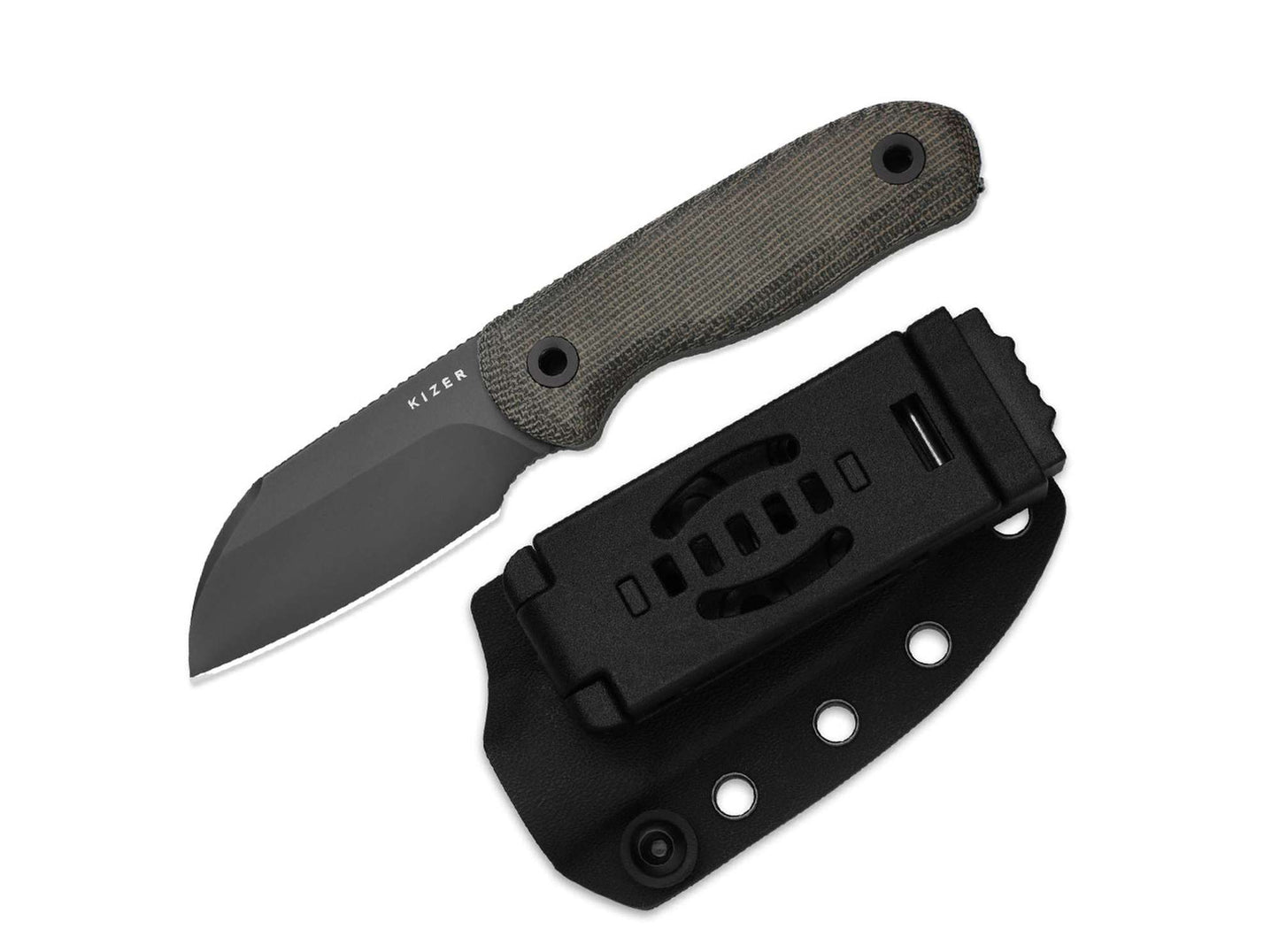 Kizer Drop Bear Fix S45VN Grayish Green Norplex UltreX Micarta DLC