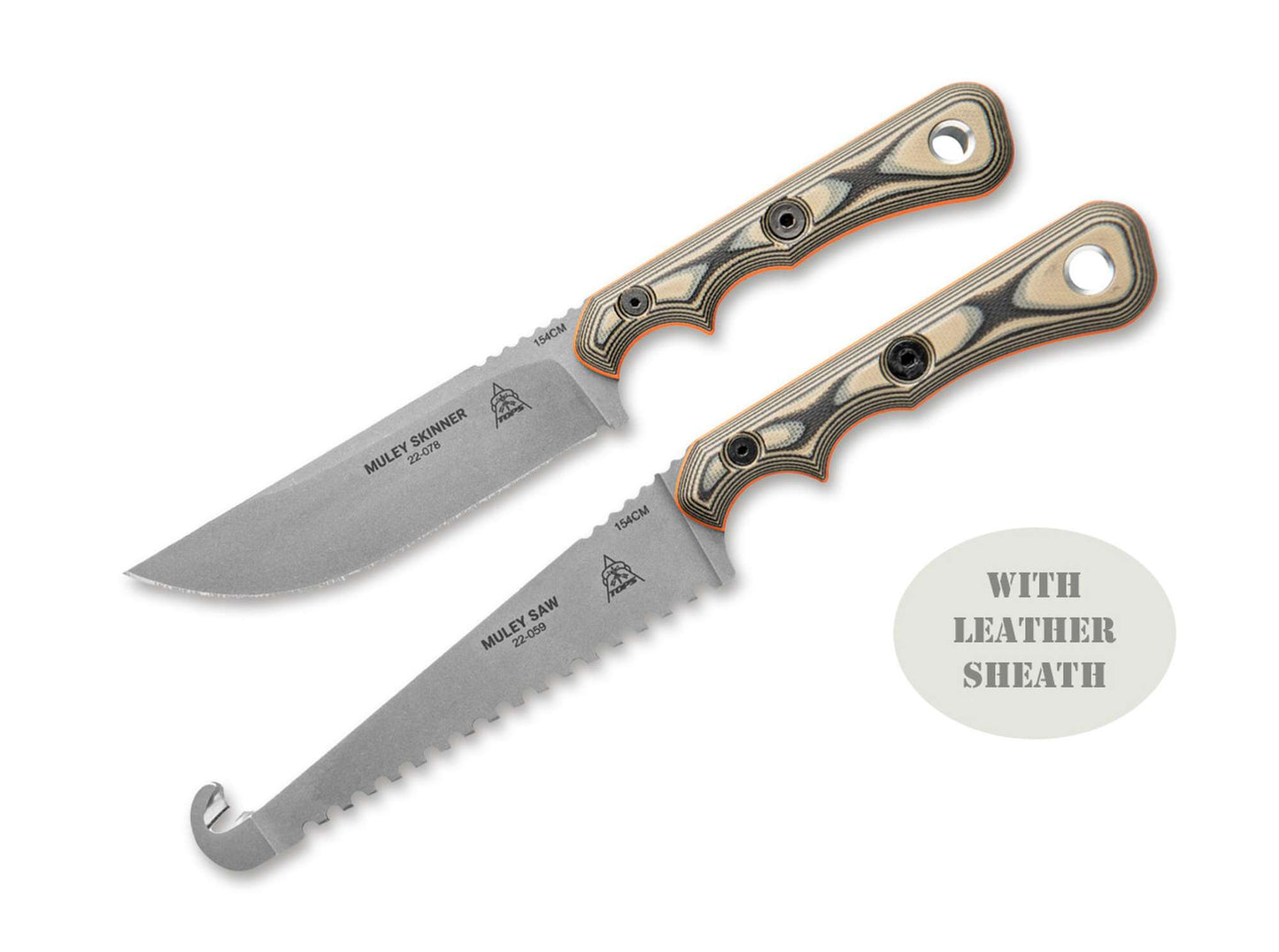 TOPS Knives Muley Combo Leather Sheath Tan Black G10