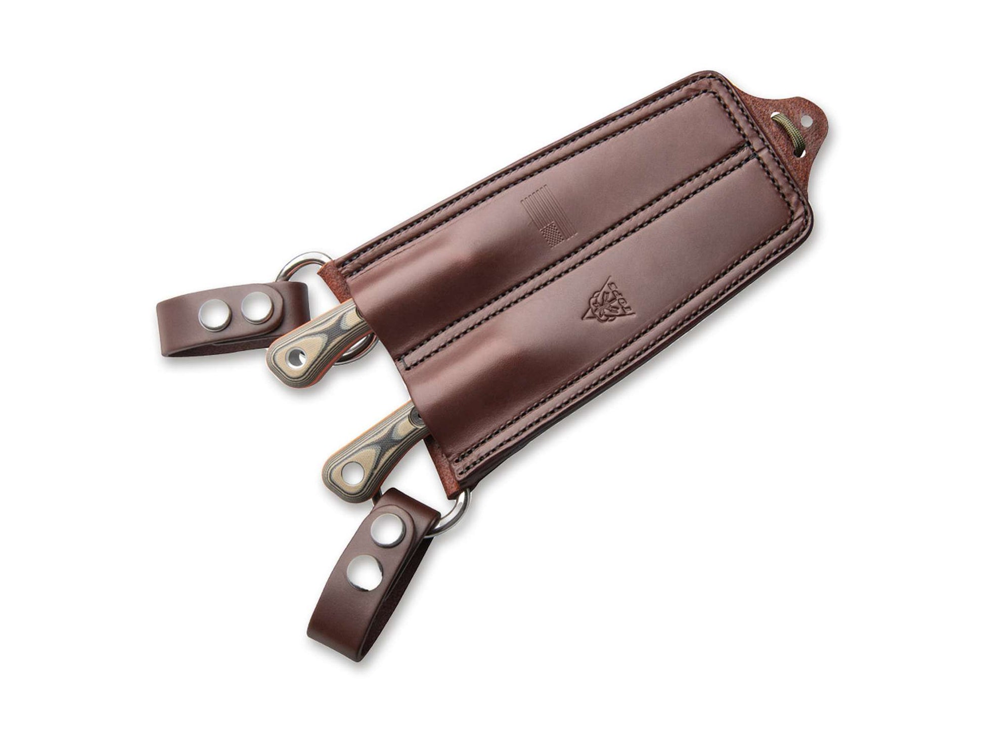 TOPS Knives Muley Combo Leather Sheath Tan Black G10