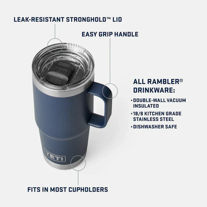 YETI Rambler® 591 ml (20 oz) Reisebecher mit Stronghold™ Deckel