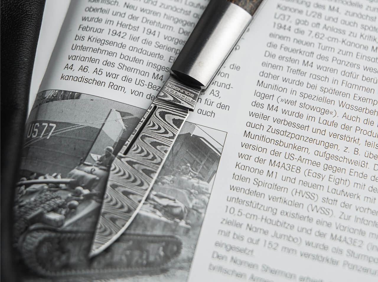 Böker Manufaktur Solingen Barlow M4 Sherman-Damast