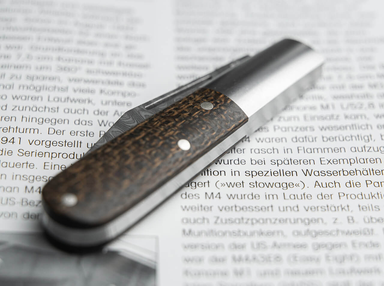 Böker Manufaktur Solingen Barlow M4 Sherman-Damast