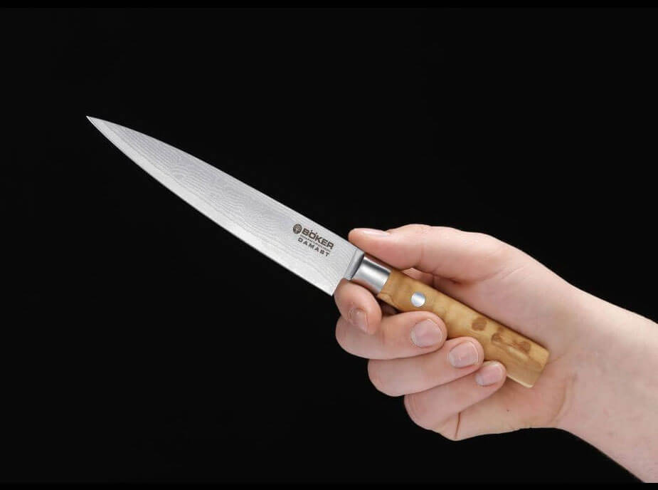 Böker Manufaktur Solingen Damast Olive Allzweckmesser