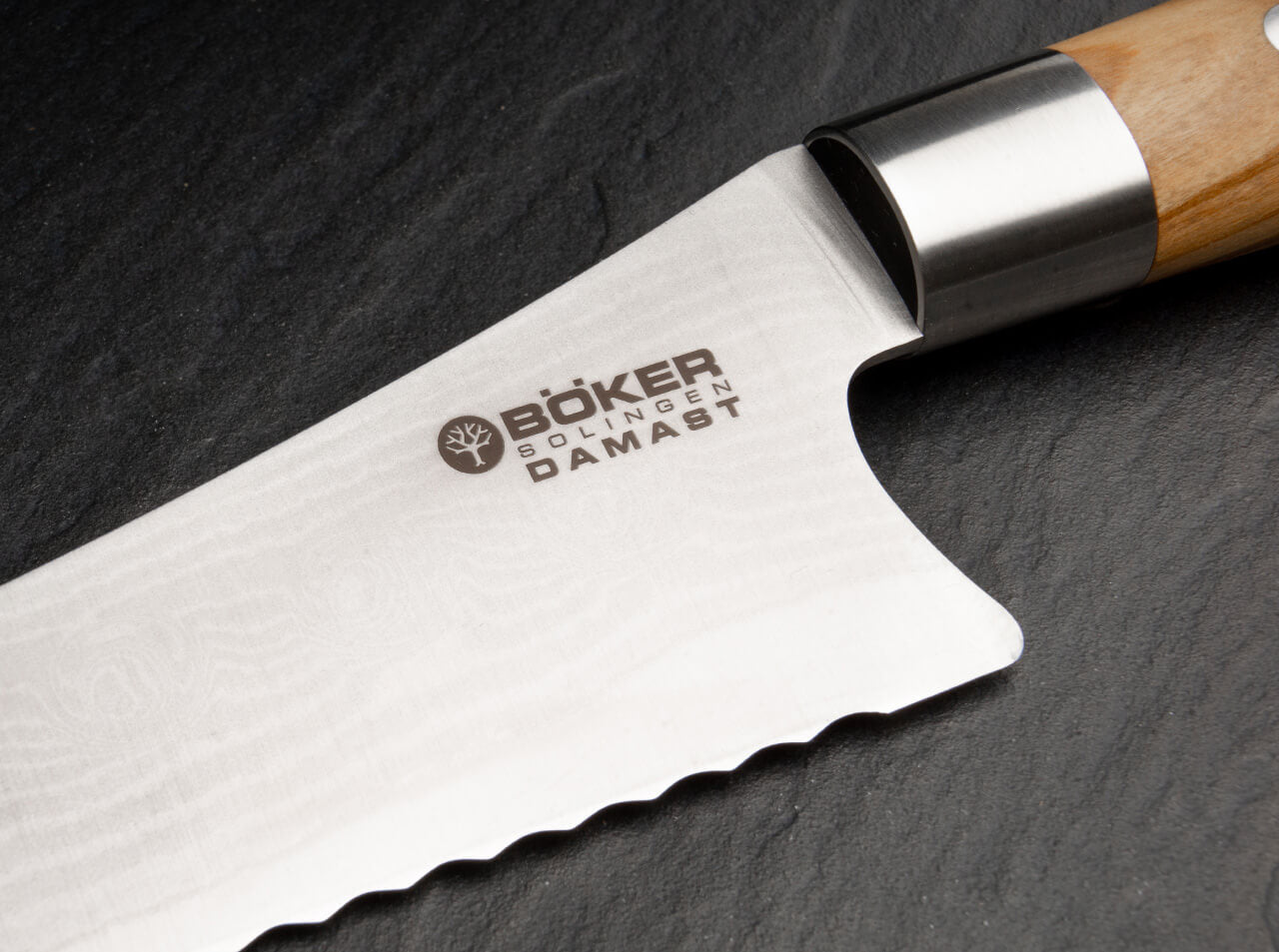 Boker Damascus Olive Bread Knife