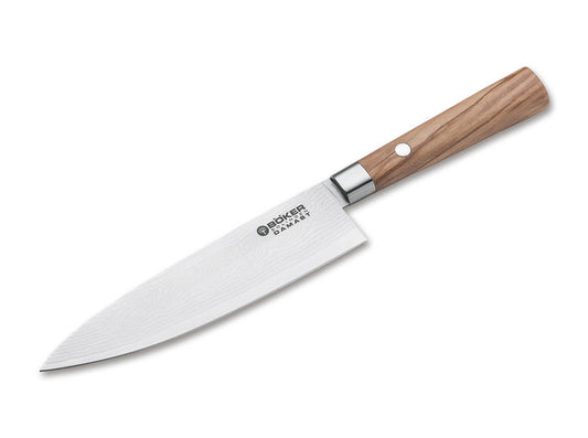 Boker Damascus Olive Chef's Knife Small