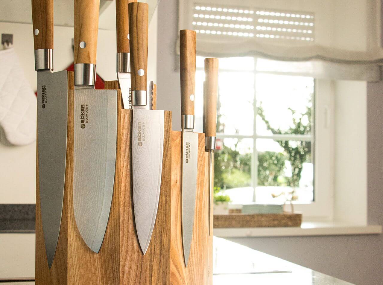 Boker Damascus Olive Set