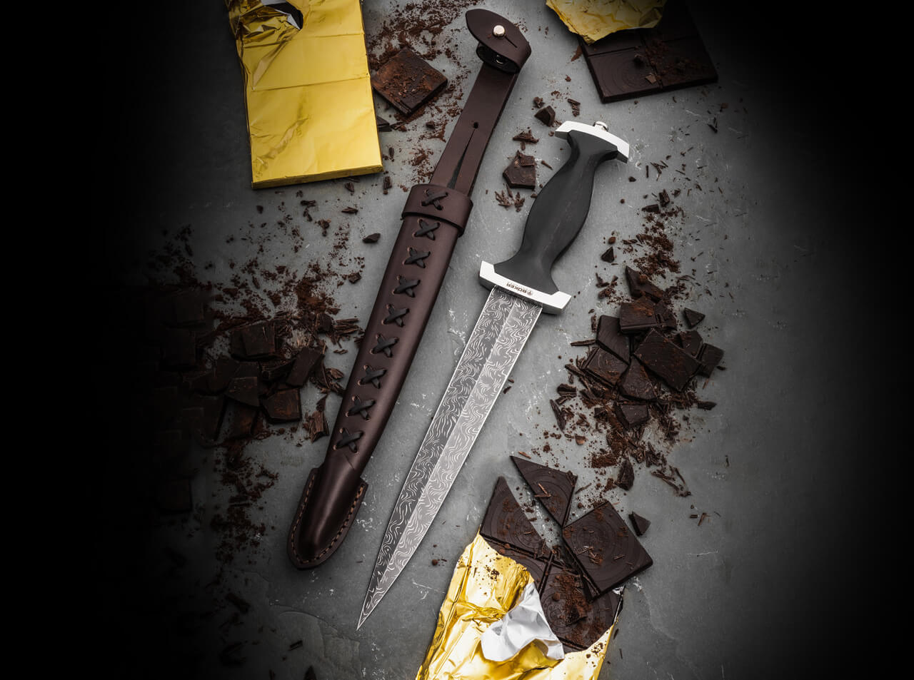 Boker Swiss Dagger Mosaic Damascus