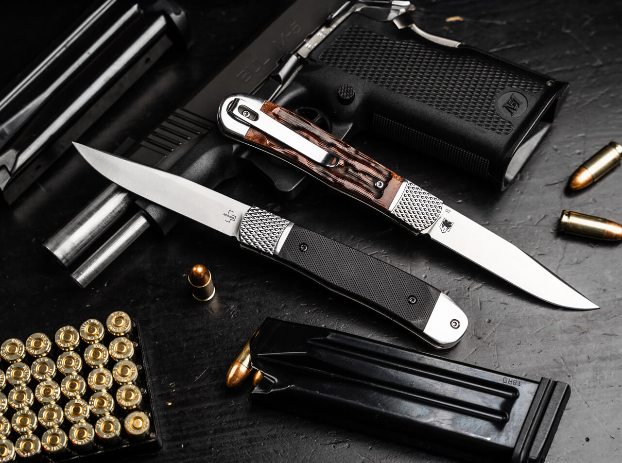 Boker Plus Hidden Release Trapper Appaloosa Bone