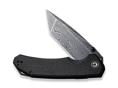 CIVIVI Brazen Damascus Micarta Black