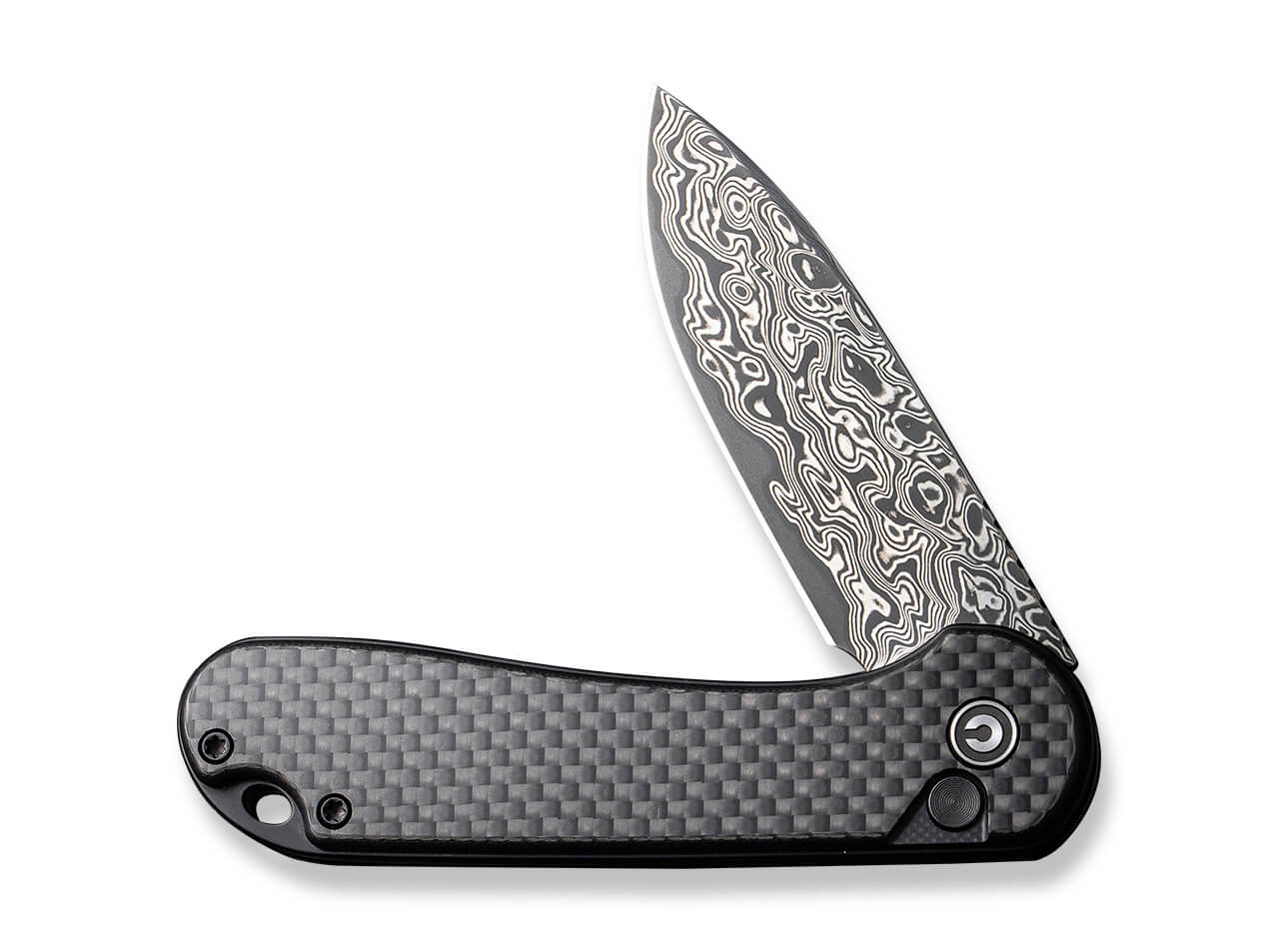 CIVIVI Button Lock Elementum II CF Damascus