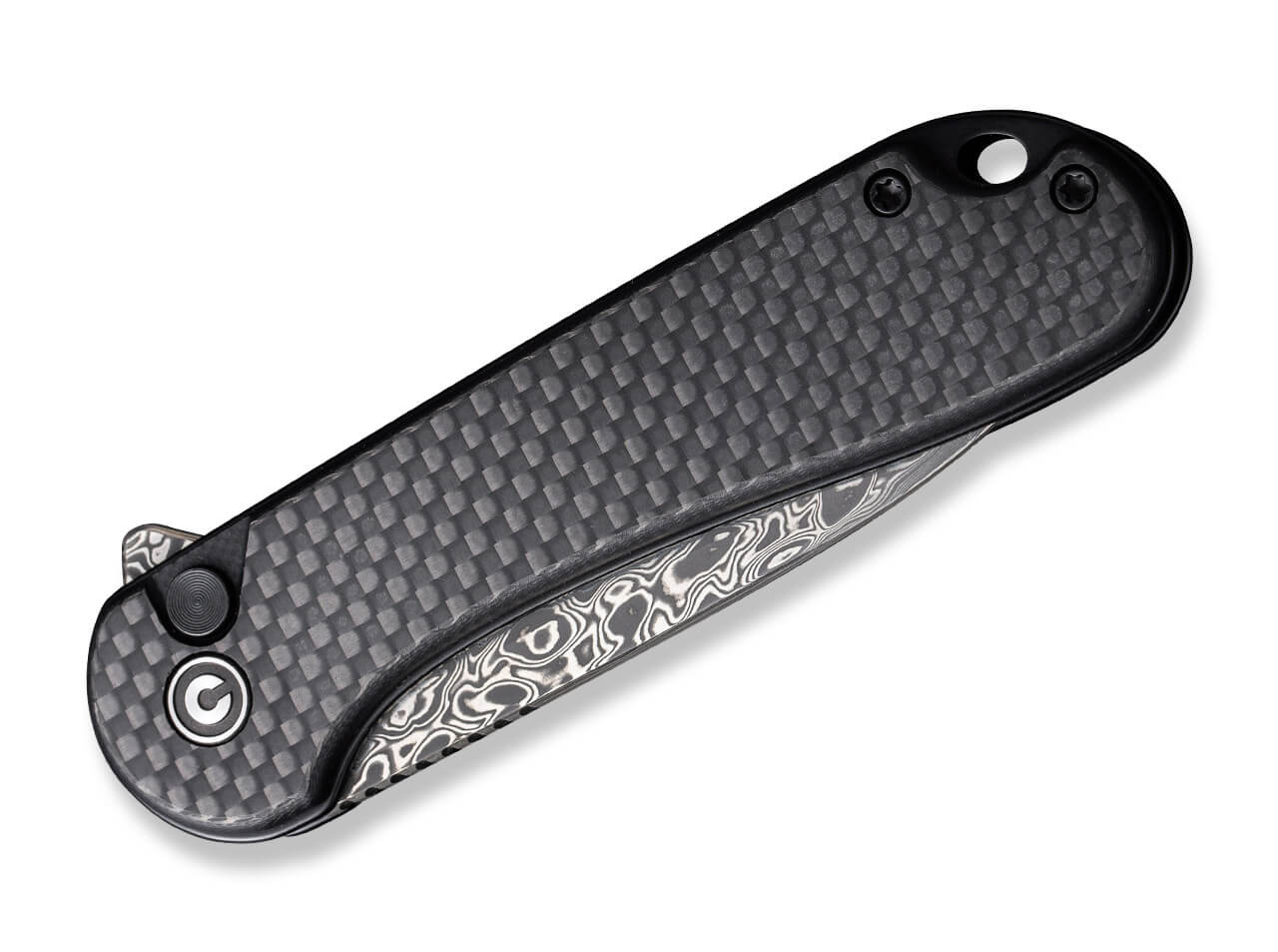 CIVIVI Button Lock Elementum II CF Damascus