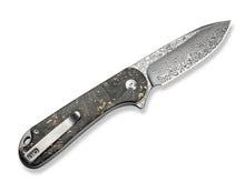 CIVIVI Button Lock Elementum II Shredded CF Golden Resin Damascus