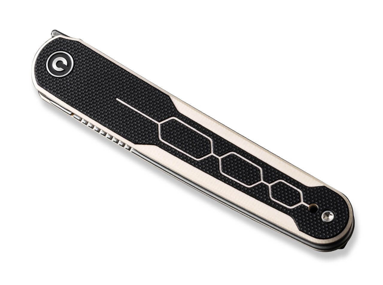 CIVIVI KwaiQ Milled G10 Ivory & Black Damascus