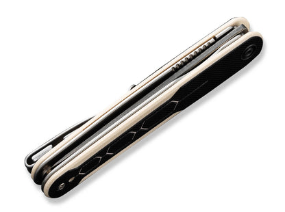 CIVIVI KwaiQ Milled G10 Ivory & Black Damascus