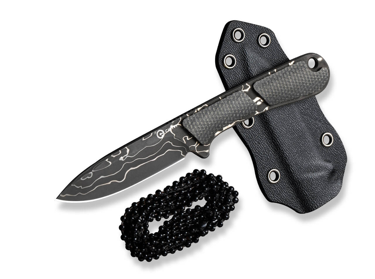 CIVIVI Mini Elementum Fixed Micarta Dark Green Damascus