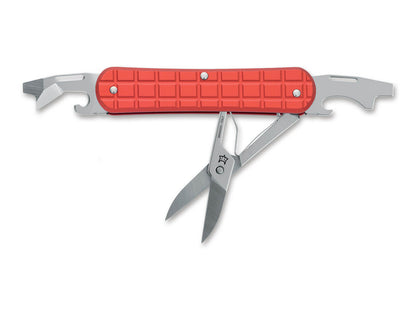 Fox Knives Vulpis 130-F3 Grenade Pattern Aluminum Red