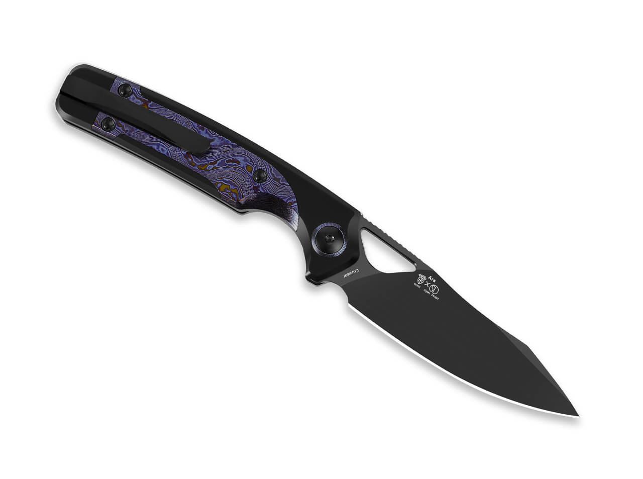 Kizer Ara CruWear Black Ti Timascus