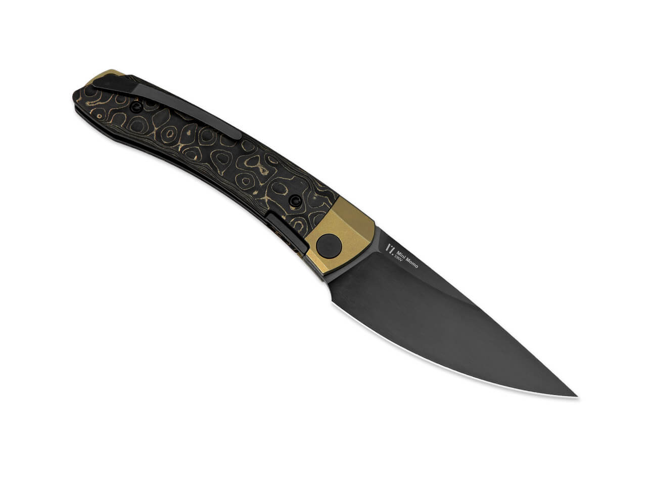 Kizer Mini MoMo S90V Ti Fat Carbon Camo Gold