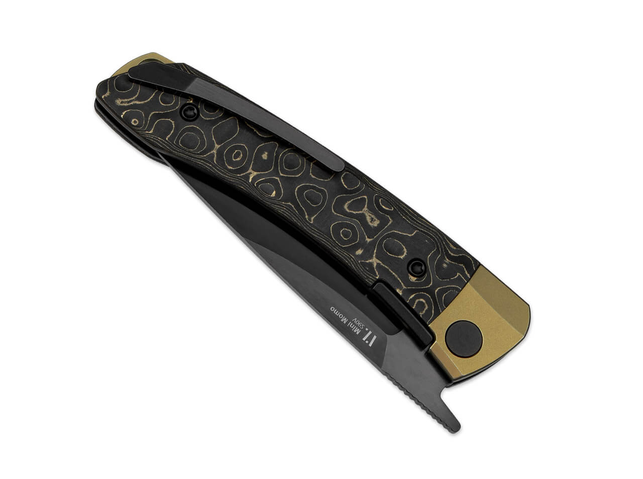 Kizer Mini MoMo S90V Ti Fat Carbon Camo Gold