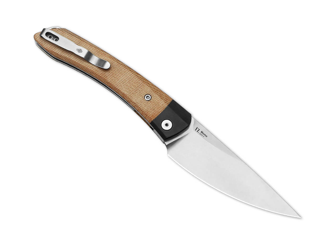 Kizer Momo Nitro-V Black G10 Micarta Natural