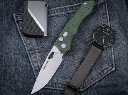 Real Steel Griffin Pro Micarta Green Stonewash
