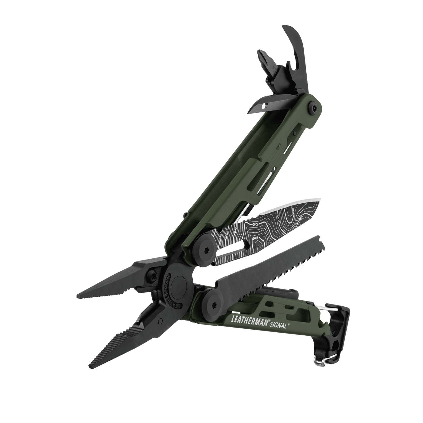 Leatherman Signal Green Topo multitool - detail view