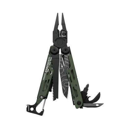 Leatherman Signal Green Topo multitool - open
