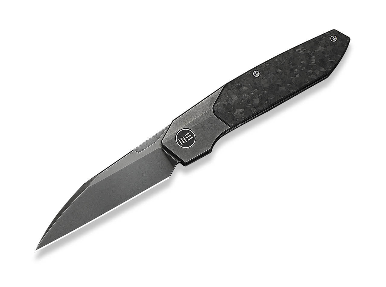WE Knife Brr15 M390 Gray Ti Shredded CF Polished Gray