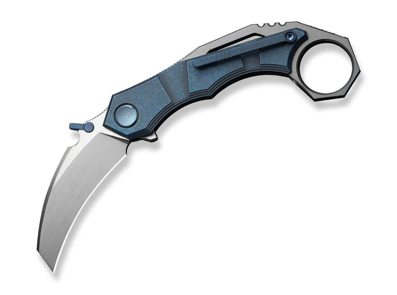 WE Knife Tayra M390 Ti Blue & Grey Ti Satin