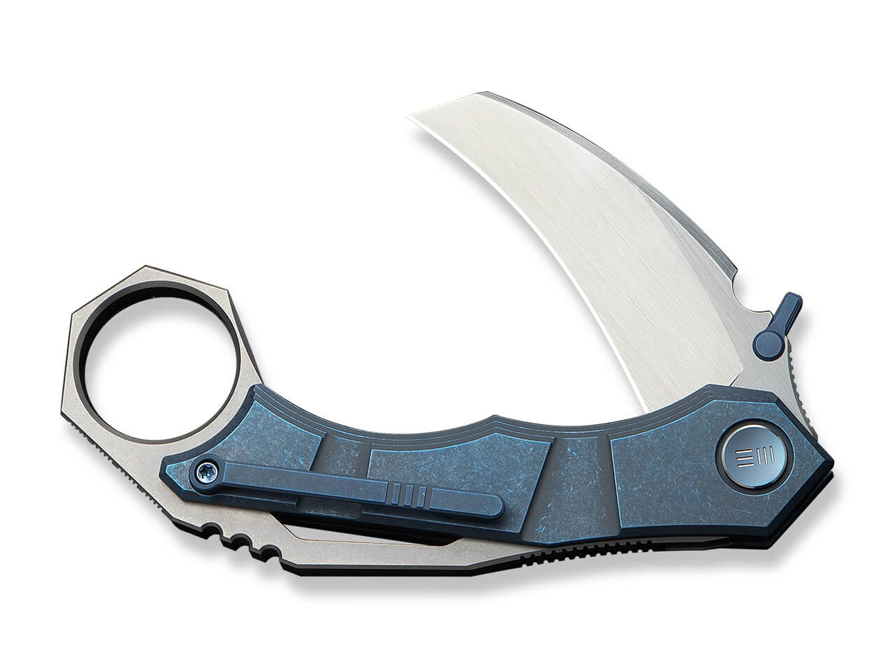 WE Knife Tayra M390 Ti Blue & Grey Ti Satin
