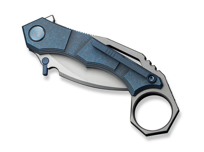 WE Knife Tayra M390 Ti Blue & Grey Ti Satin
